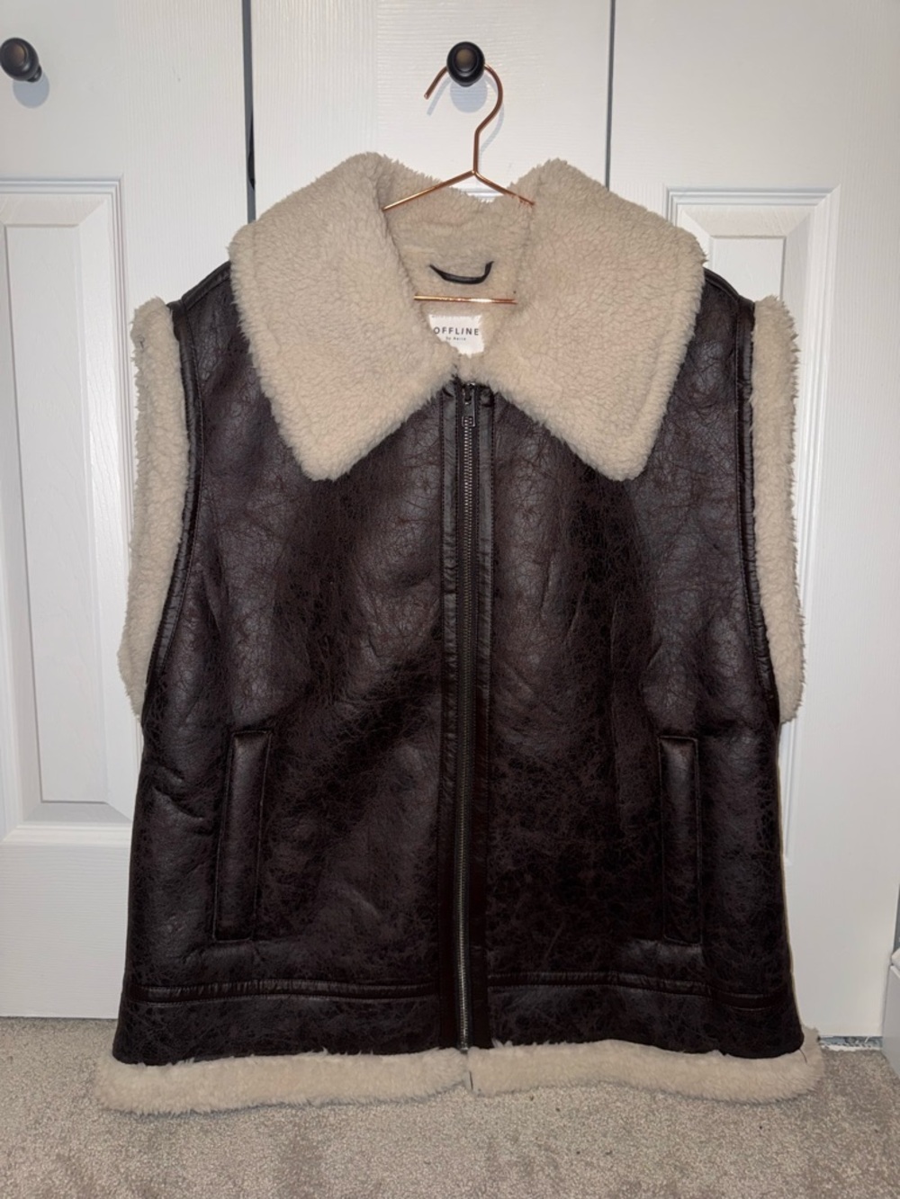 American Eagle Brown Faux-Shearling Vest